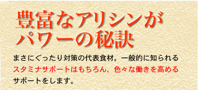 豊富なアリシンがパワーの秘訣